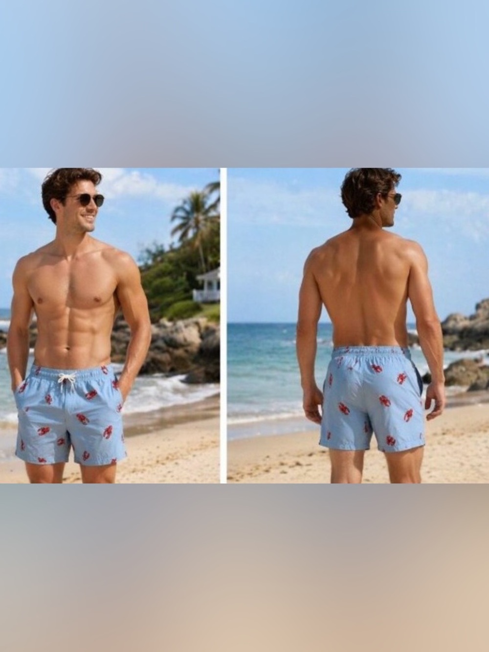 NWT Hollister Volley Swim Trunk with Lobster pattern - size XL